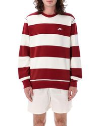 Nike - Logo-embroidered Striped Sweatshirt - Lyst