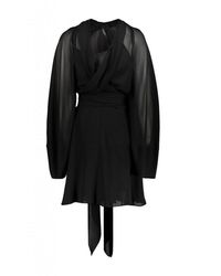 Maison Margiela - Long Sleeved Draped Mini Dress - Lyst