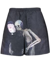 Undercover - X Helen Verhoeven Painterly Printed Shorts - Lyst
