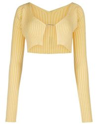 Jacquemus - Logo Plaque Cropped Long-sleeve Top - Lyst