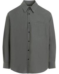 Lemaire - Asphalt Green Double Pocket Ls Shirt - Lyst