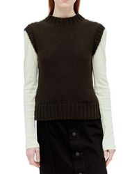 Lemaire - Crewneck Chunky Knitted Vest - Lyst