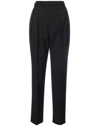 RED Valentino - Red High-waisted Tapered Trousers - Lyst