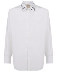 Valentino - Stud Detailed Long-sleeved Shirt - Lyst