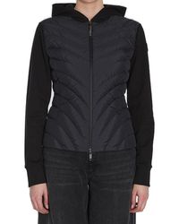 Moncler Diagonal-Quilted Padded Wool Zip-Up Cardigan in