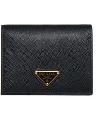 Prada Saffiano Small Bifold Wallet - Black