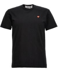 Comme des Garçons - Small Heart T-shirt In Black - Lyst