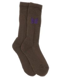 Needles - Butterfly-embroidered Knitted Socks - Lyst