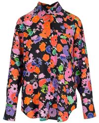 MSGM - Floral-printed Buttoned Shirt - Lyst