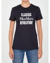 Max Mara - Printed Black T-shirt - Lyst