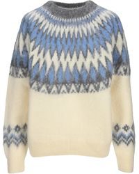 Junya Watanabe Fair Isle Mountain Knit Sweater - Blue