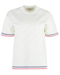 Fendi - Monogram Detailed Crewneck T-shirt - Lyst