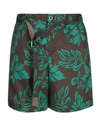 Sacai - Printed Belted Shorts - Lyst
