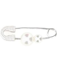 Apm Monaco - Pearl Embellished Safety Pin Single Earring - Lyst