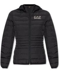 EA7 - Quilted Jacket With Logo - Lyst