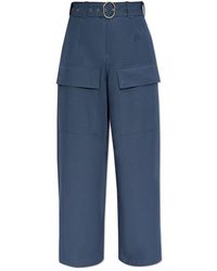 Jil Sander - Logo Embroidered Loose Fit Trousers - Lyst