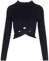 Stella McCartney - Ribbed Top With Standing Collar - Lyst