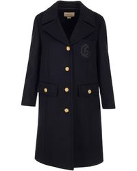 Gucci Double G Embroidery Coat - Black