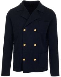 Valentino - Navy Cotton Blazer - Lyst