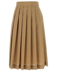 Quira - Pleated High Waist Midi Skirt - Lyst