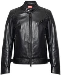DIESEL - ‘L-Hein’ Leather Jacket - Lyst