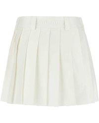 Miu Miu - Pleated A-line Mini Skirt - Lyst