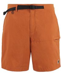 K-Way - Logo Patch Belted Bermuda Shorts - Lyst