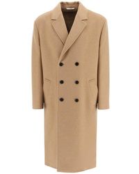 Valentino - Double-breasted Long-sleeved Coat - Lyst