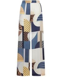 Fendi - Patchwork Printed Wide-Leg Trousers - Lyst
