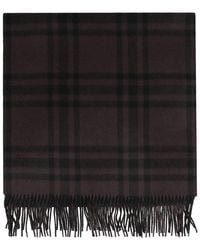 Burberry - Checked Cashmere Scarf - Lyst