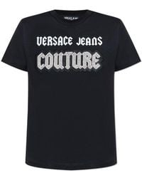 Versace Jeans Couture - Bead-Embellished Crewneck T-Shirt - Lyst