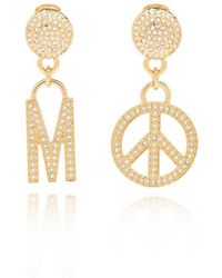 Moschino - Crystal Clip-on Earrings, - Lyst