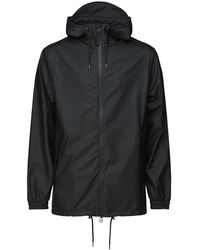 Rains - Drawstring Zip-up Hooded Jacket - Lyst