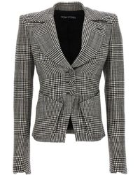 Tom Ford - Houndstooth-pattern Single-breasted Tailored Blazer - Lyst