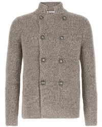 Brunello Cucinelli - Double-Breasted Cardigan - Lyst