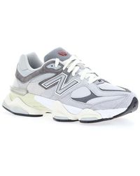 New Balance 9060 Leather, Suede And Mesh Low-top Sneakers - Grey