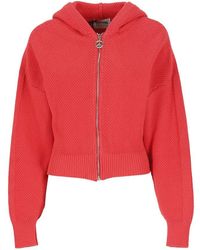 Moschino - Jeans Long-sleeved Zipped Knitted Hoodie - Lyst