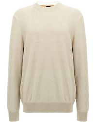 BOSS - Crewneck Knitted Jumper - Lyst