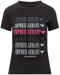 Emporio Armani - Logo Printed Crewneck T-shirt - Lyst