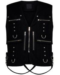 Givenchy - Multi-pockets & Strap Wool Vest - Lyst