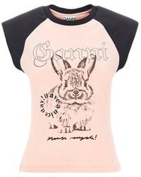 Ganni - 'Bunny' T-Shirt - Lyst