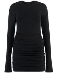 ANDAMANE - Draped Long-sleeved Mini Dress - Lyst