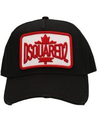 Save 61% Mens Hats DSquared² Hats DSquared² Cotton Logo Cap in Black Red for Men 