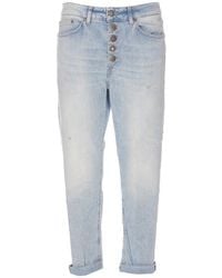 Dondup - Logo-patch Distressed Jeans - Lyst