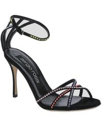 Sergio Rossi - Godiva Embellished Crossover Strap Sandals - Lyst