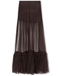 Saint Laurent - Ruffled Long Skirt - Lyst