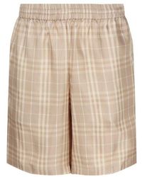 Burberry - Bermuda Shorts In Silk Twill - Lyst