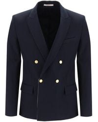 Valentino - Double-breasted Long-sleeved Blazer - Lyst