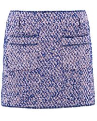 Philosophy Di Lorenzo Serafini - Contrasting-Stitch Tweed Miniskirt - Lyst