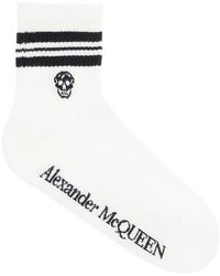 Save 22% Alexander McQueen Cotton Logo Ankle Socks in White Womens Clothing Hosiery Socks 